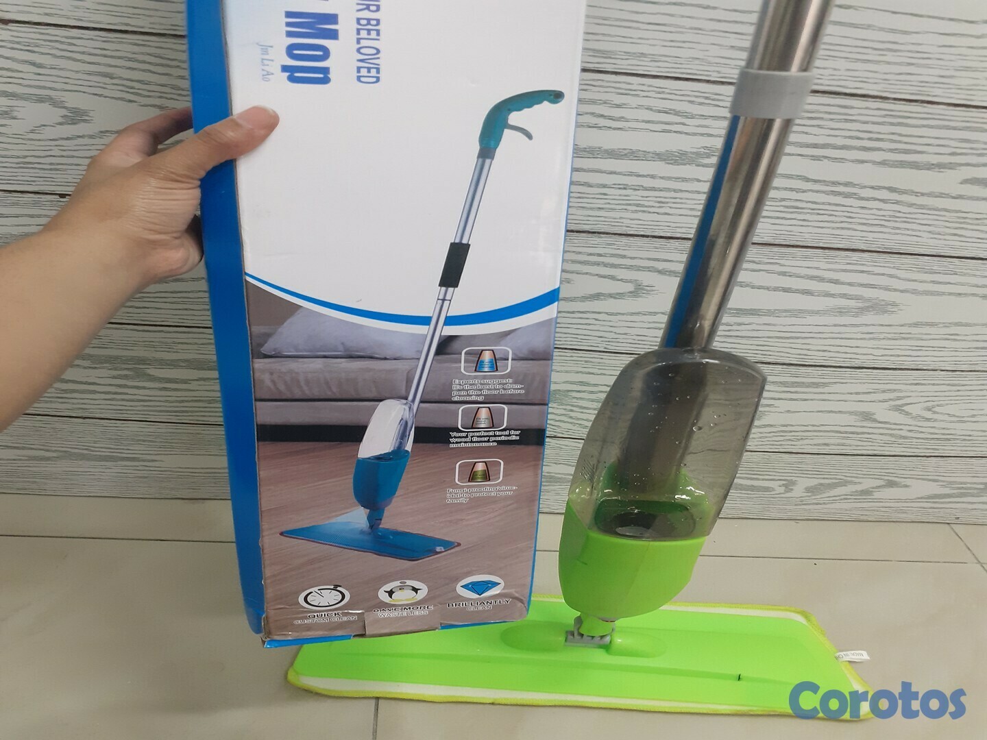 herramientas, jardines y exterior - Limpiador de piso, Suape trapeador con spray de agua 6