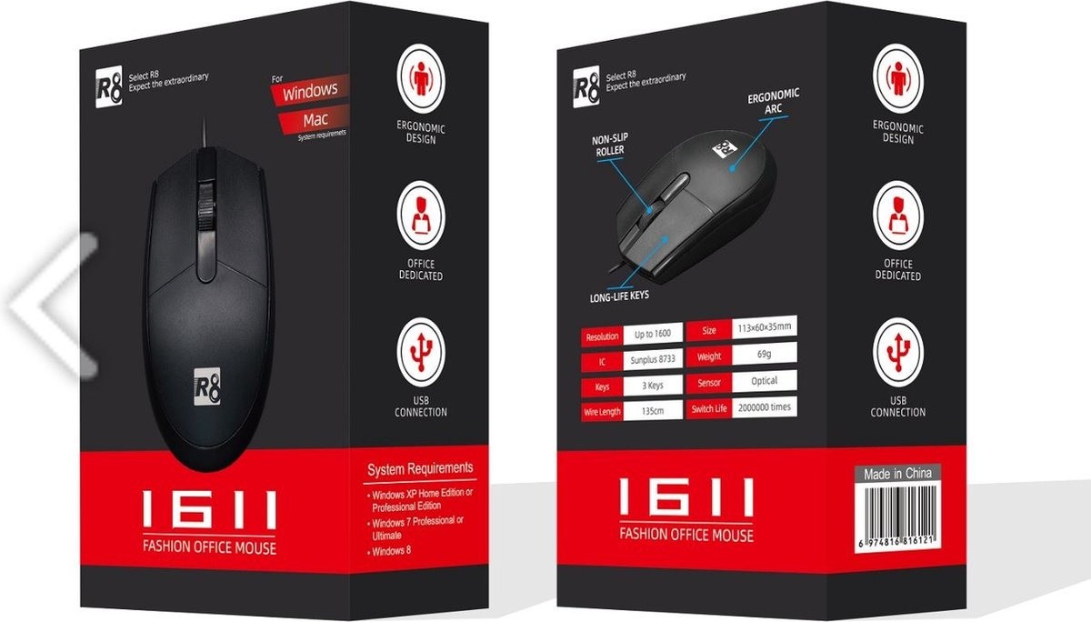 computadoras y laptops - Mouse usb R8-1611 2