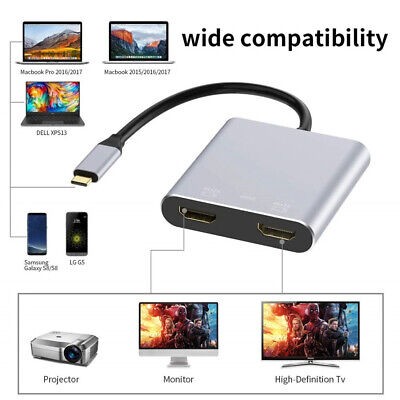impresoras y scanners - DOCKING STATION ARGOM ADAPTER ONE AXESS USB-C TO 2 PUERTOS HDMI DUAL IMPUT, 1 US 2