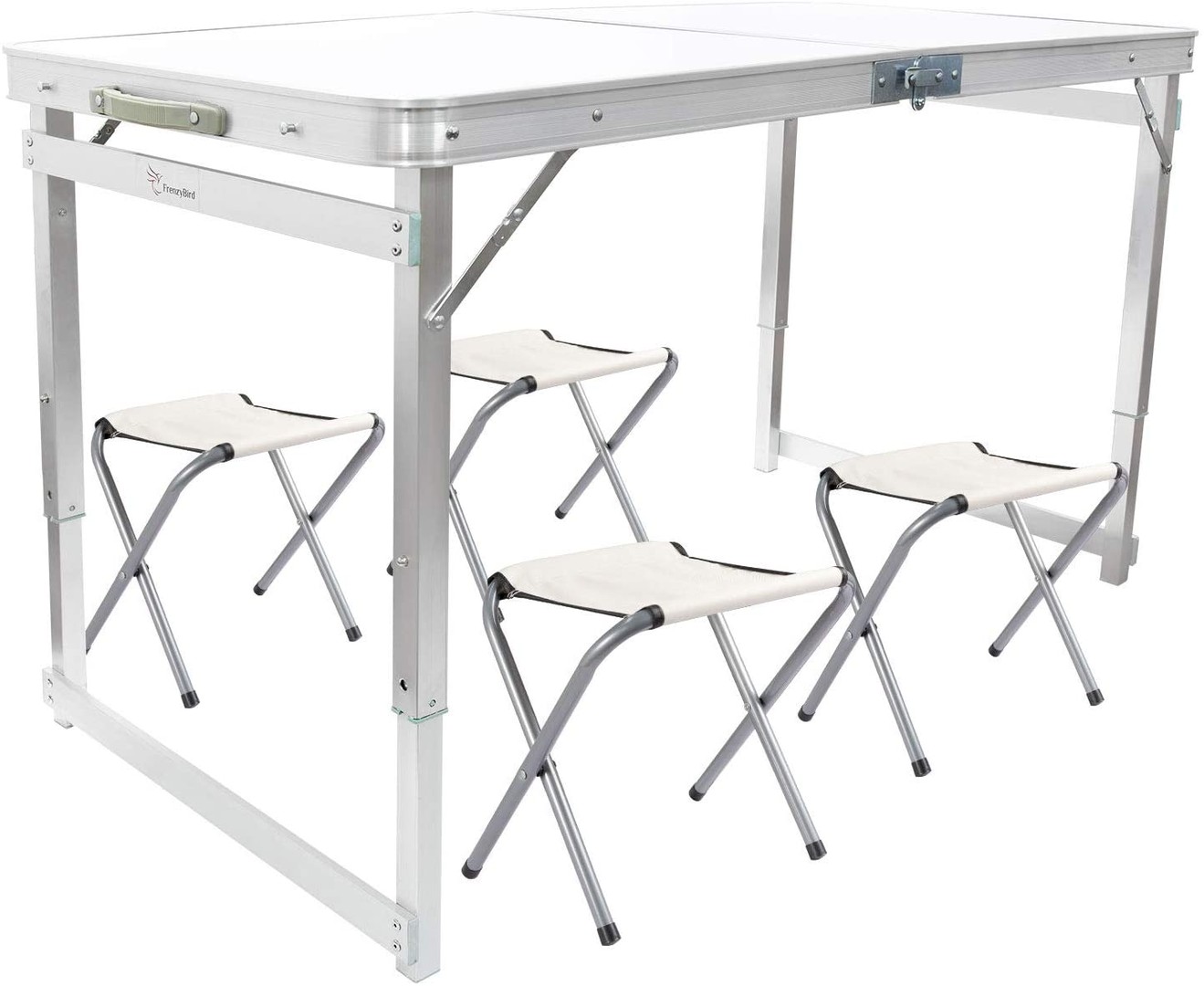 herramientas, jardines y exterior - Mesa Plegable + 4 Sillas portatil viajera playa camping de aluminio 120 x 60 6
