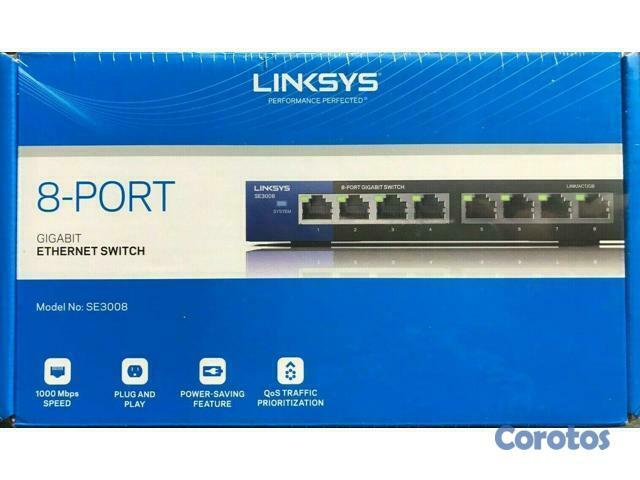 otros electronicos - SWITCH 8 PUERTOS LINKSYS SE3008, NO ADMINISTRABLE/DESKTOP, 8 PUERTOS GIGABIT  1