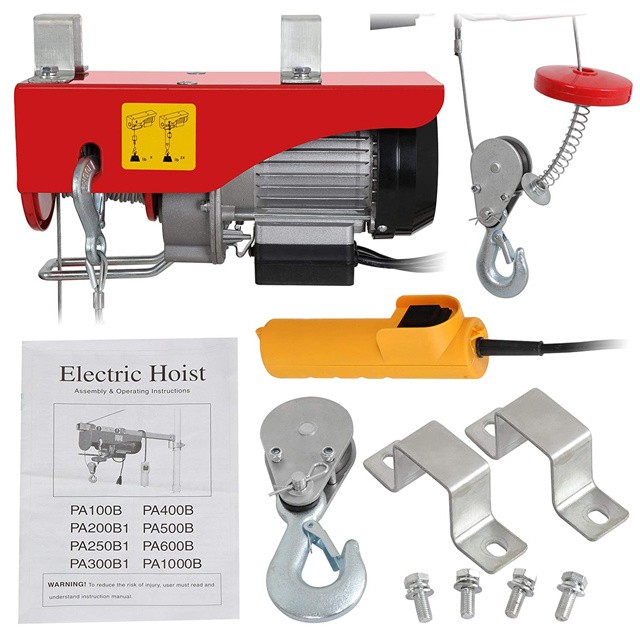 equipos profesionales - Gancho electrico de polea hidraulica winche Cabrestante grua eléctrico de 1000KG 4