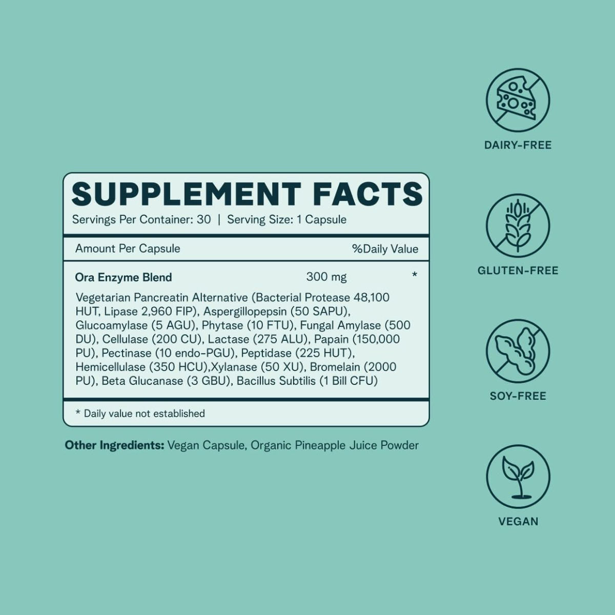 Salud y Equipamiento Médico - Enzimas Digestivas Ora Organic 1