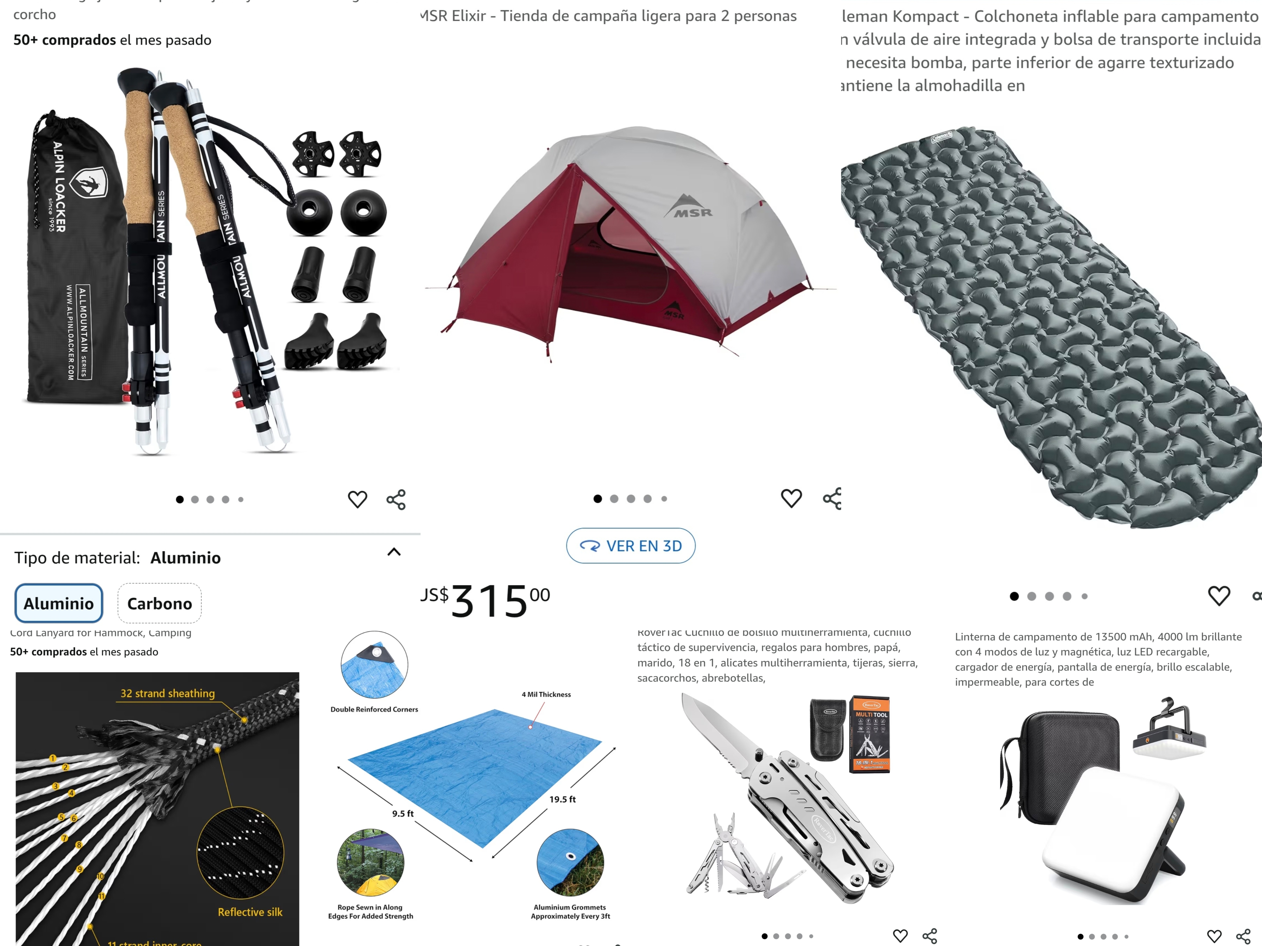 tours y viajes - Equipo para camping y senderismo profesional nuevo para dos personas  1