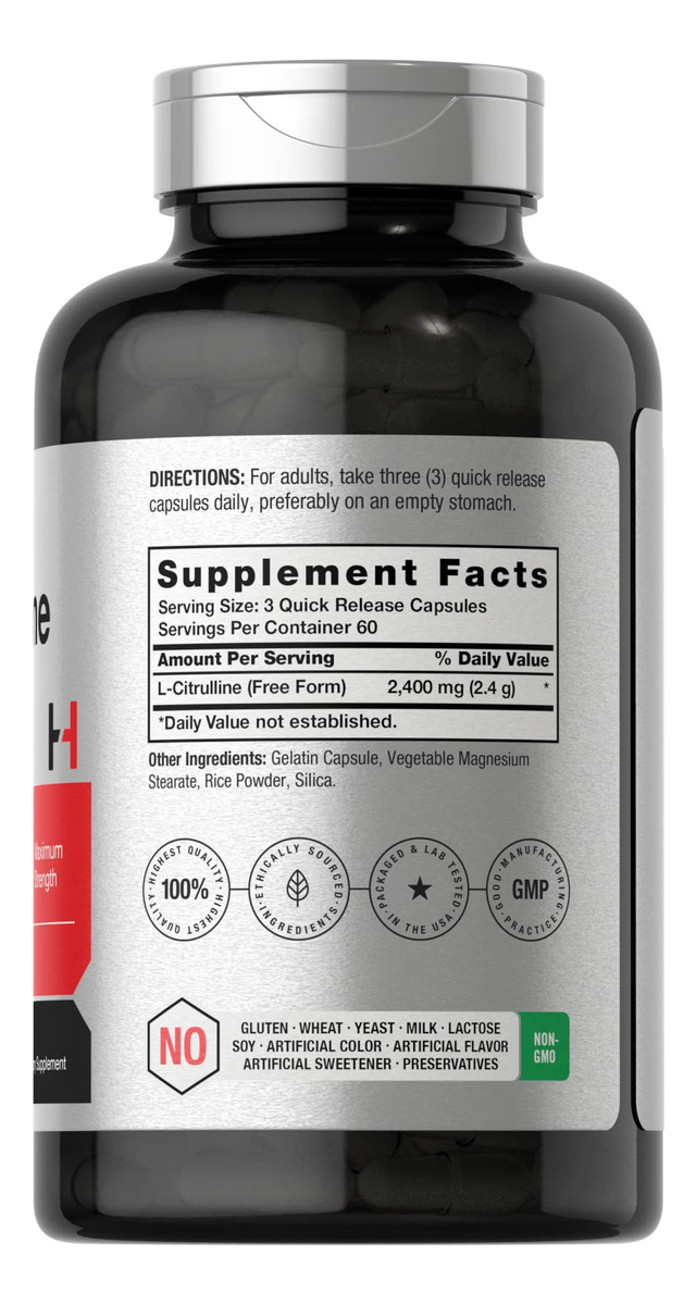 Salud y Equipamiento Médico - L Citrulline 2400 Mg 180 Cap Horbaach 1