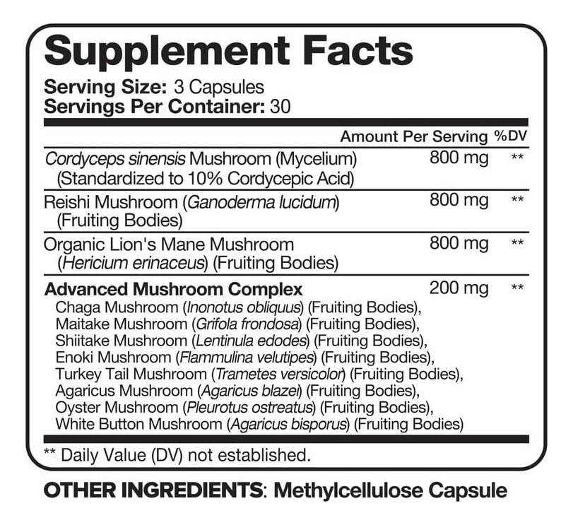 Salud y Equipamiento Médico - Suplemento De Hongos 2600 Mg Nootropico 11 Hongos 90 Cap 2