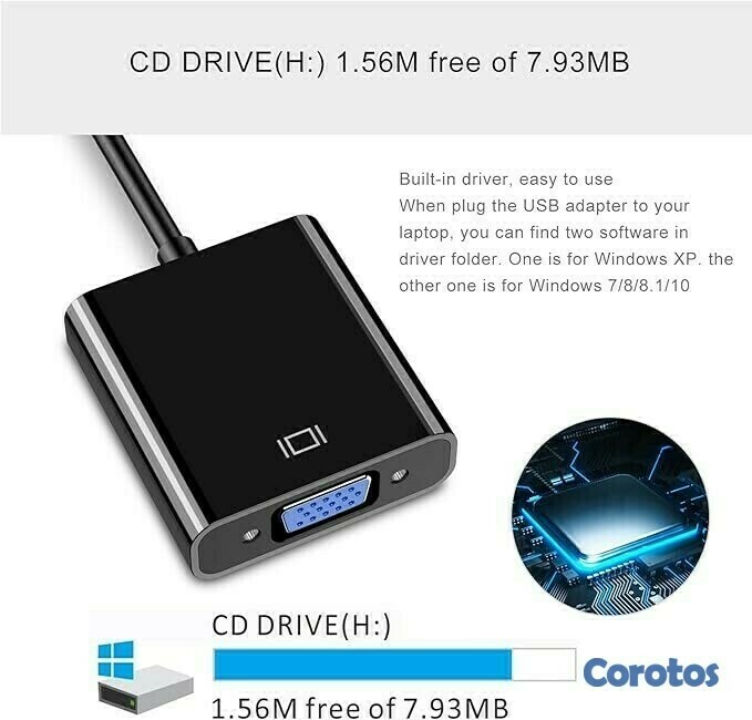 accesorios para electronica - CONVERTIDOR USB 3.0 A VGA 4
