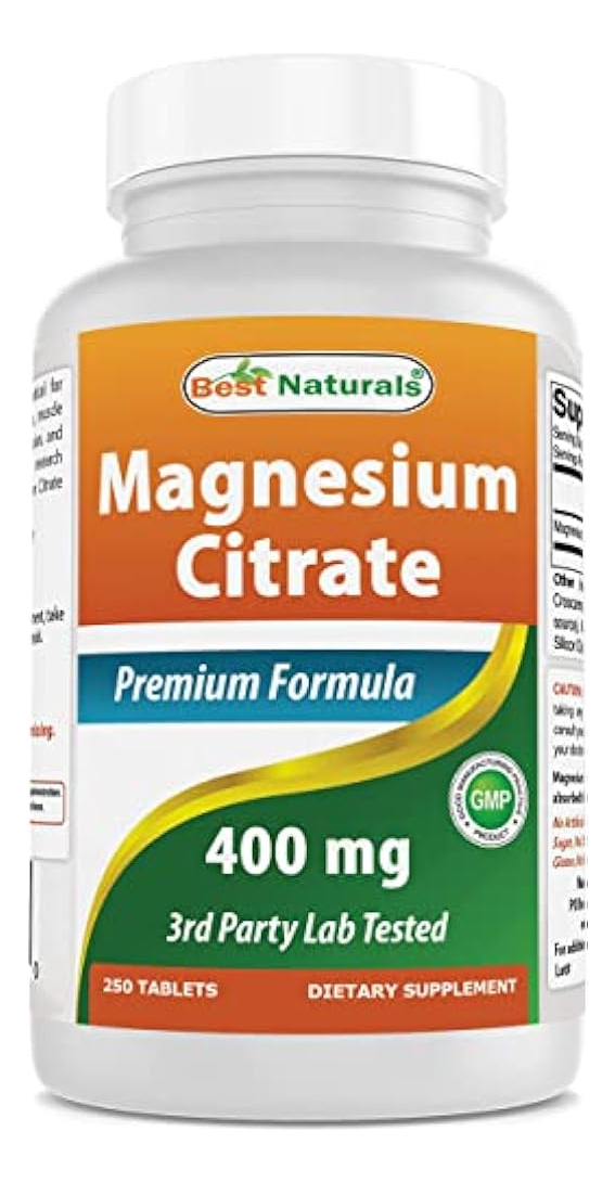 Salud y Equipamiento Médico - Best Naturals Citrato De Magnesio 400mg 250 Tabletas (400 Mg