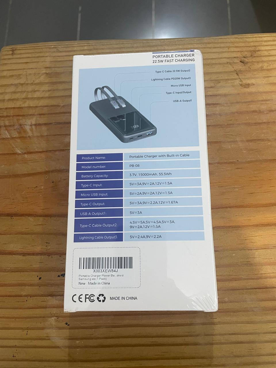 celulares y tabletas - Powerbank PB-08 15000 mAh super potente negro  1