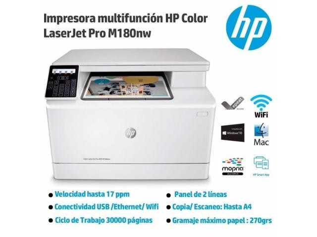 computadoras y laptops - MULTIFUNCIONAL LASERA COLOR HP LASERJET PRO ,Wi-Fi IMPRESORA,SCANER,COPIADORA 2