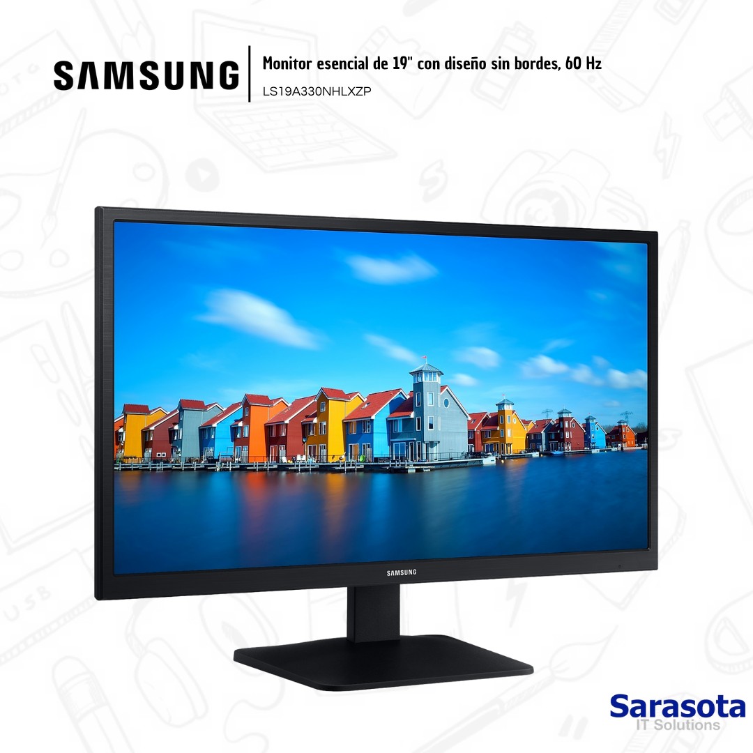 computadoras y laptops - Monitor Samsung 19 plano led modelo S33A 1
