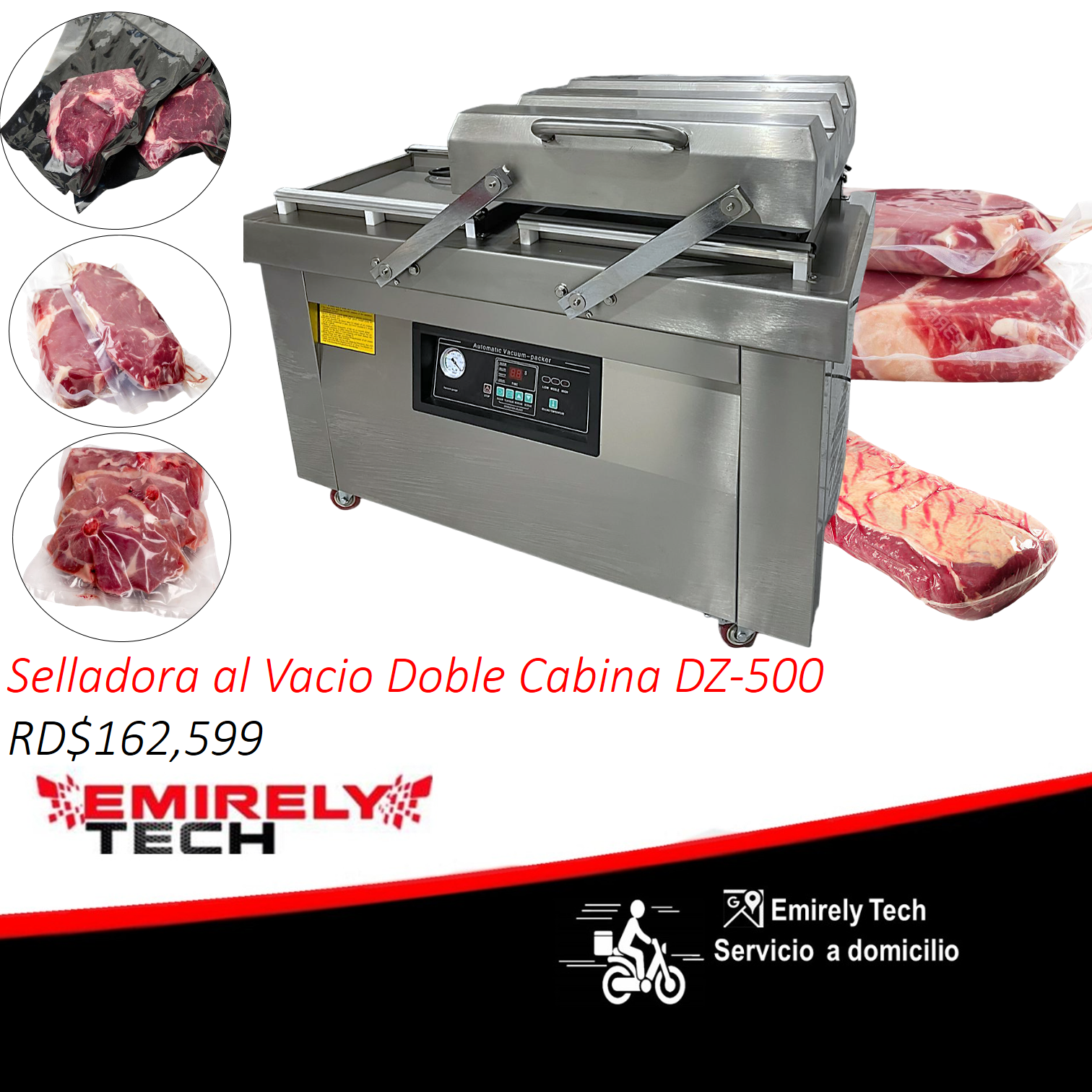 equipos profesionales - Selladora de funda al vacio de doble cabina DZ-500 0
