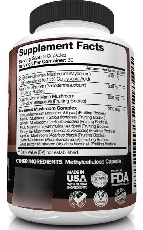 Salud y Equipamiento Médico - Suplemento De Hongos 2600 Mg Nootropico 11 Hongos 90 Cap 3