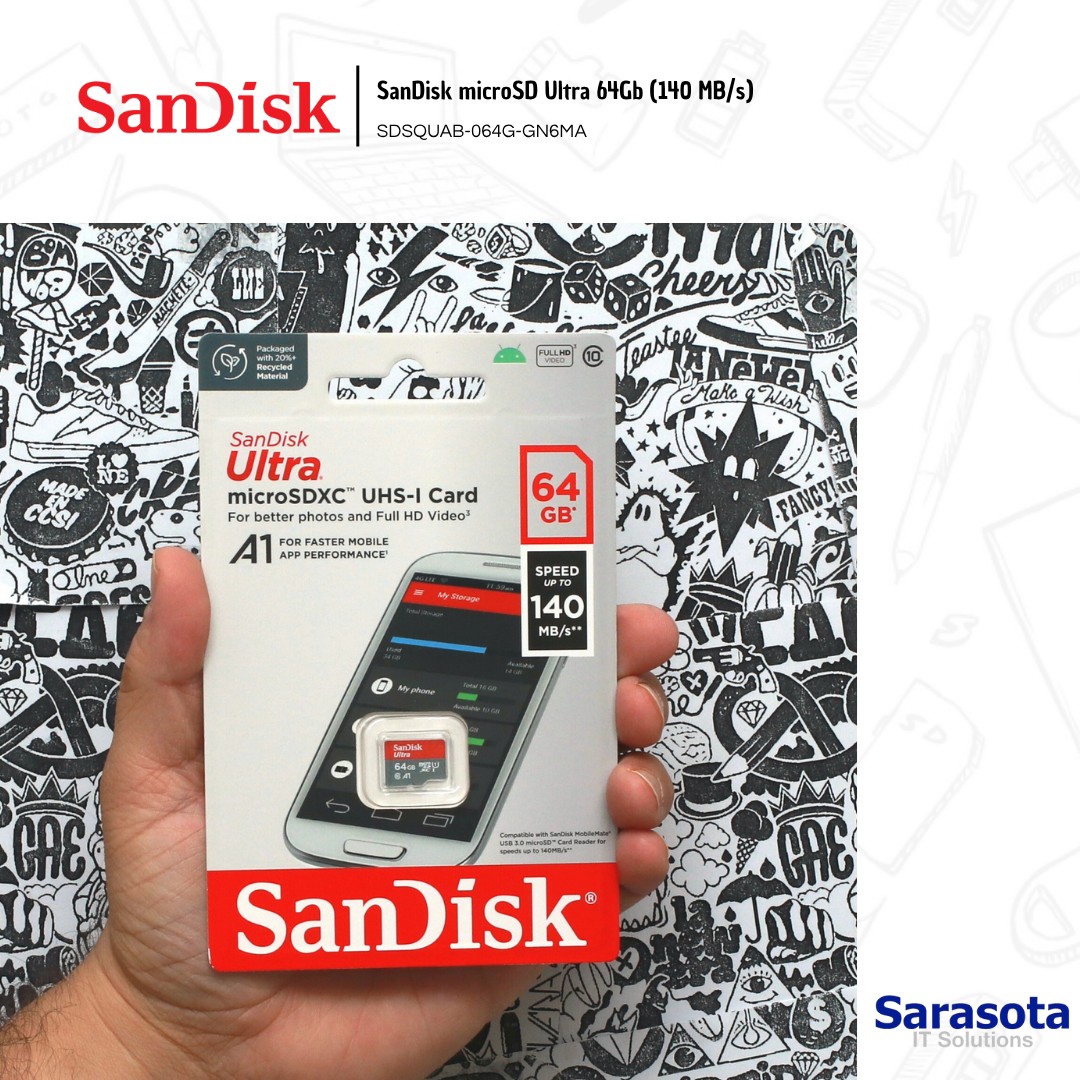 accesorios para electronica - SanDisk microSD Ultra 64Gb (140 MB/s)