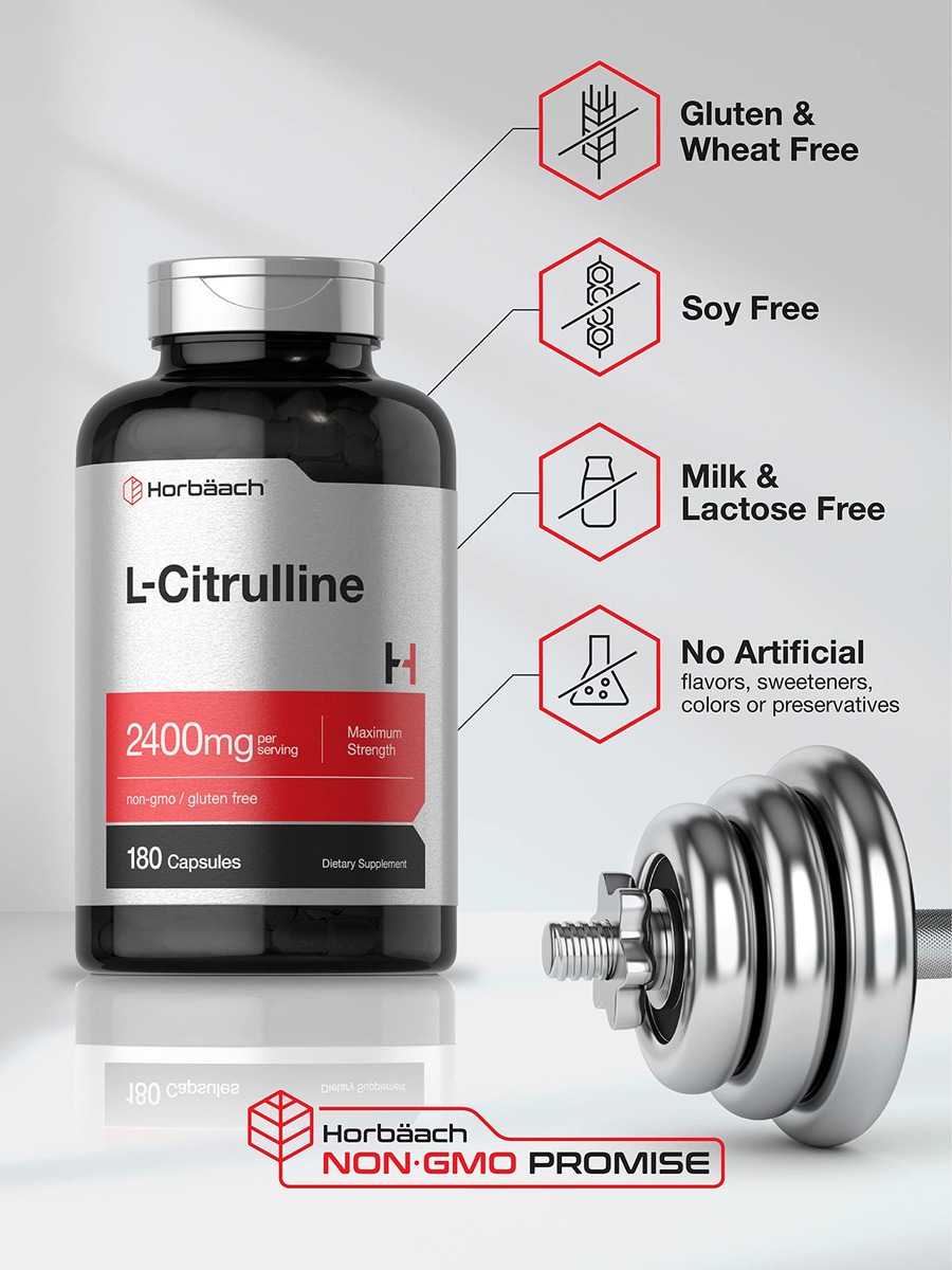 Salud y Equipamiento Médico - L Citrulline 2400 Mg 180 Cap Horbaach 3