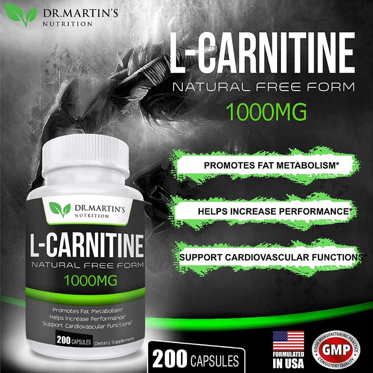Salud y Equipamiento Médico - L-carnitina Extra Fuerte 1000 Mg Metabolismo 200 Cap 1