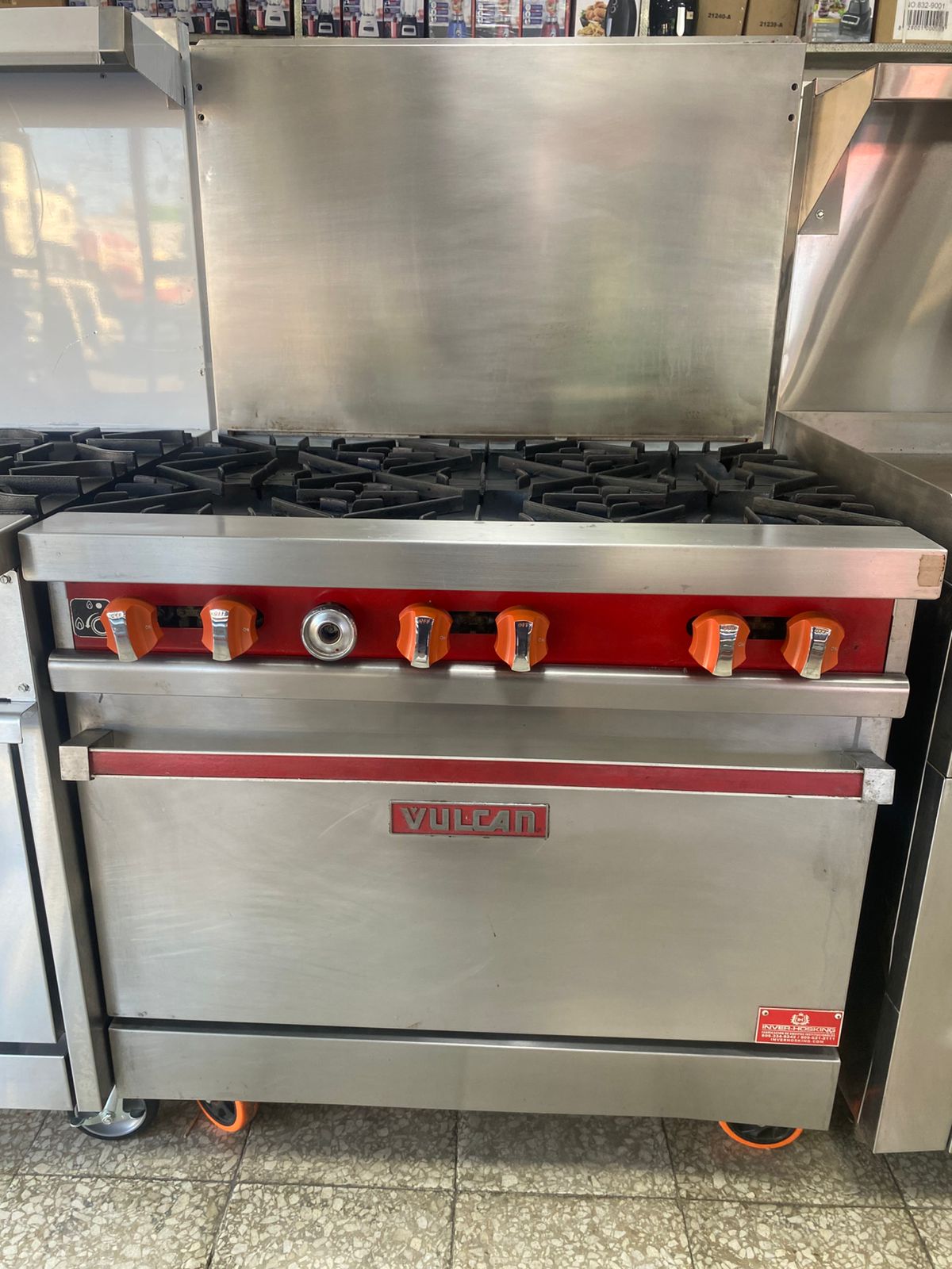 equipos profesionales - Vulcan, Estufa de 6 Honillas con Horno