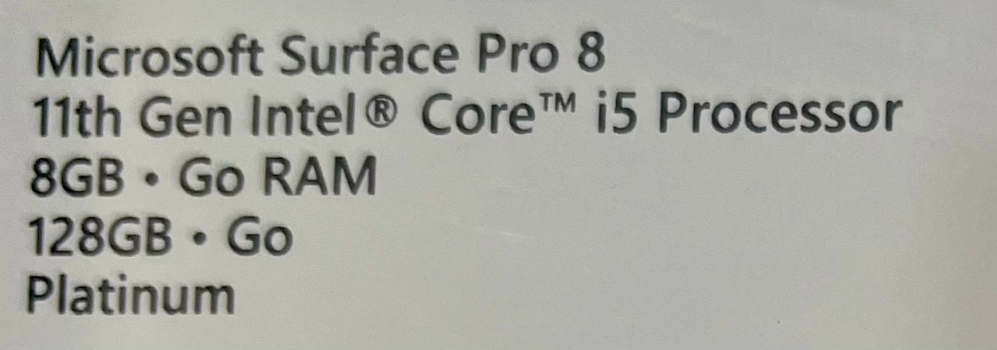 celulares y tabletas - Microsoft Surface Pro 8 11th Generation 128gb SSD 3