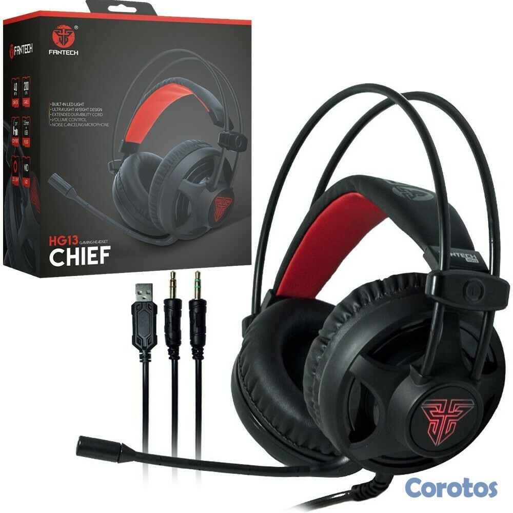 computadoras y laptops - AUDIFONO CON MICROFONO FANTECH HG13 PARA GRANDES JUGADORES CON LUZ  3