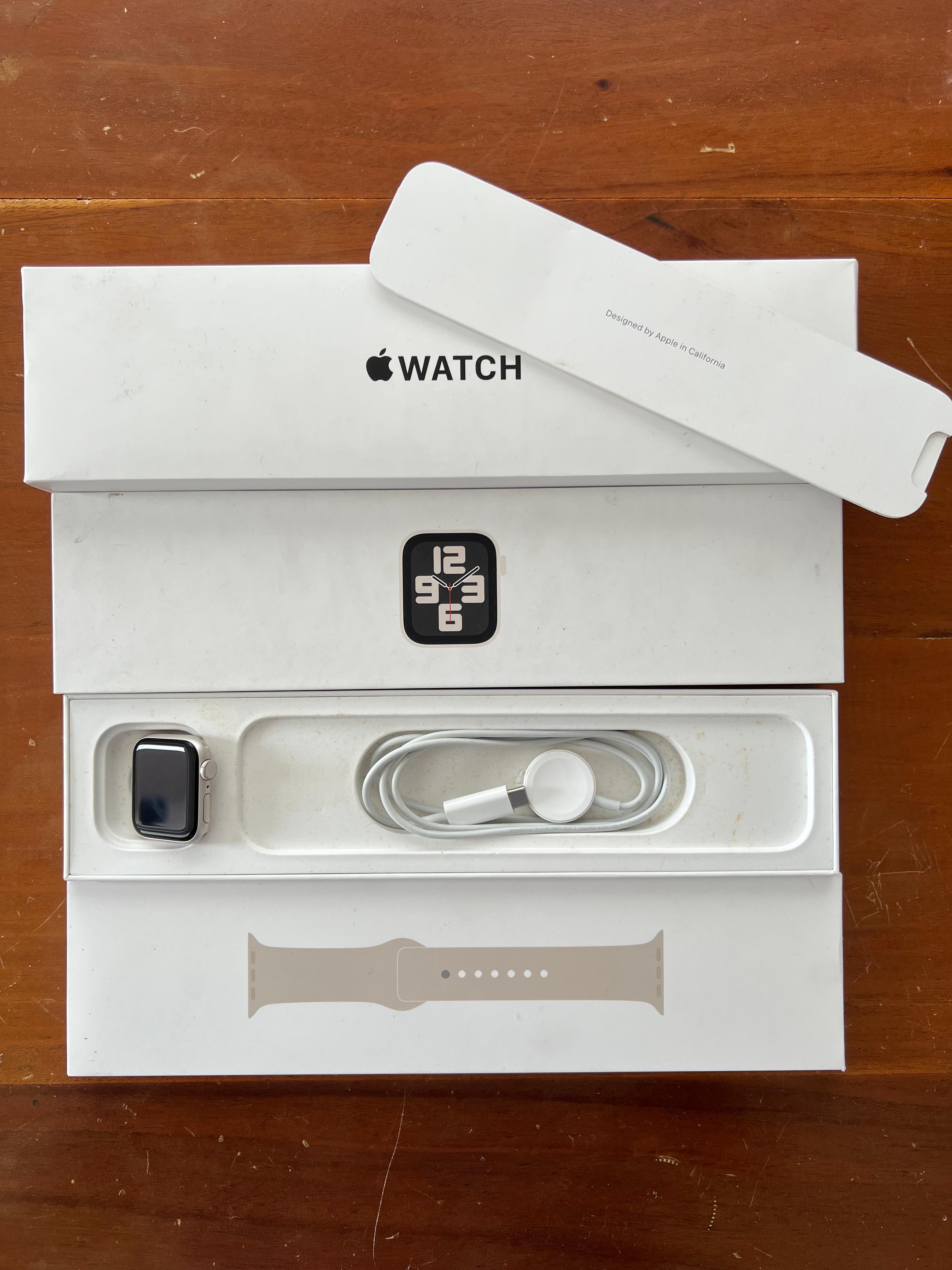 accesorios para electronica - Apple Watch SE 2 GEN Starlight Open Box Como Nuevo 1