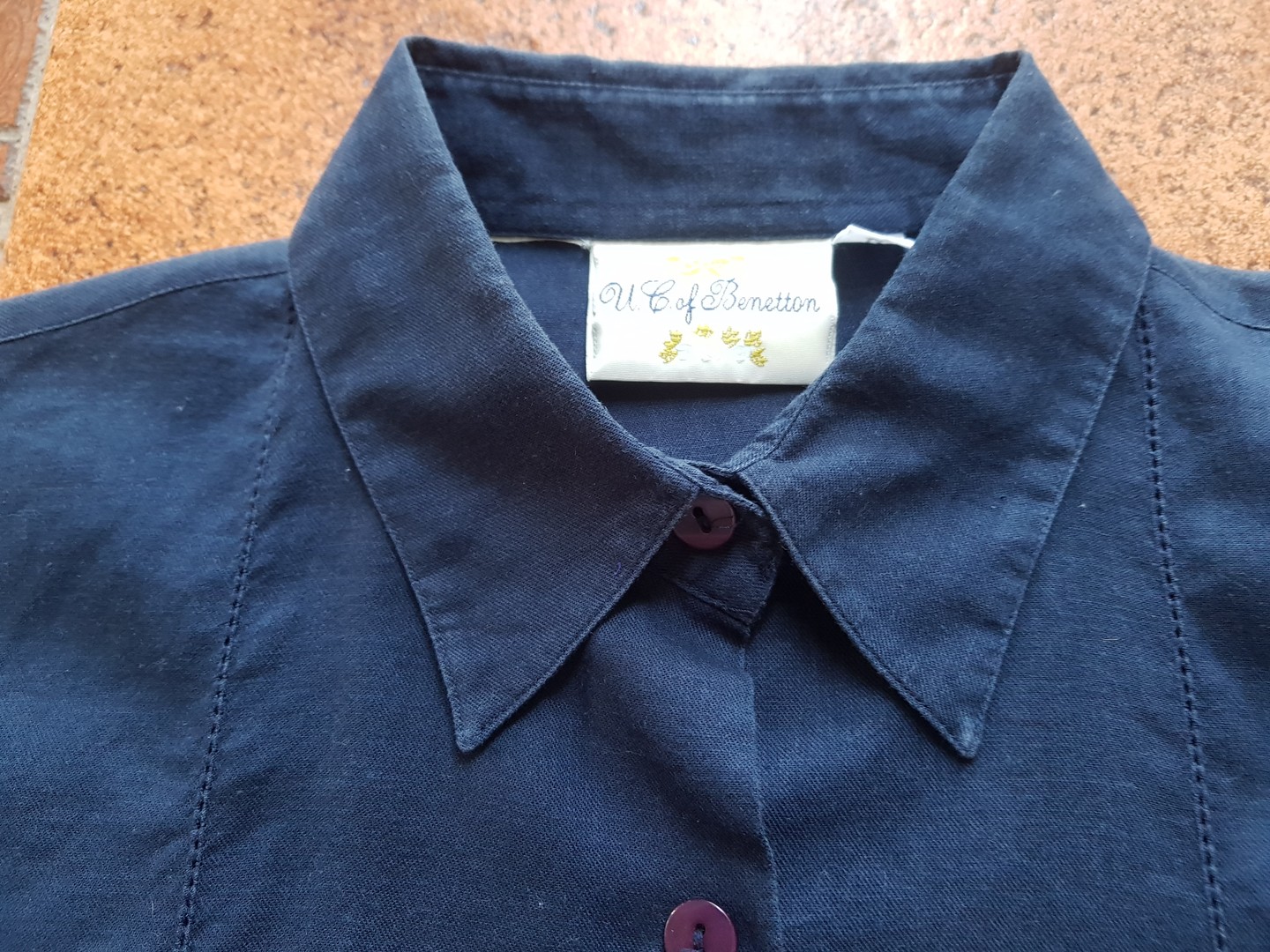ropa para mujer - Blusa Camisera de Lino puro, Benetton Italia 3