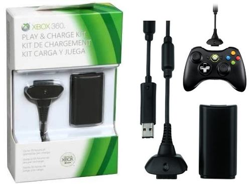 consolas y videojuegos - cable y bateria para control xbox 360 0