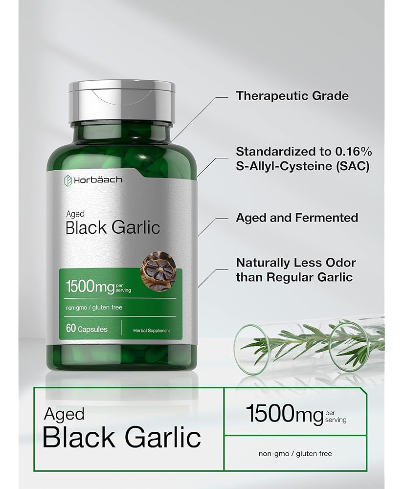 Salud y Equipamiento Médico - Ajo Negro Envejecido 1500 Mg | 60 Cápsulas | Extracto 2