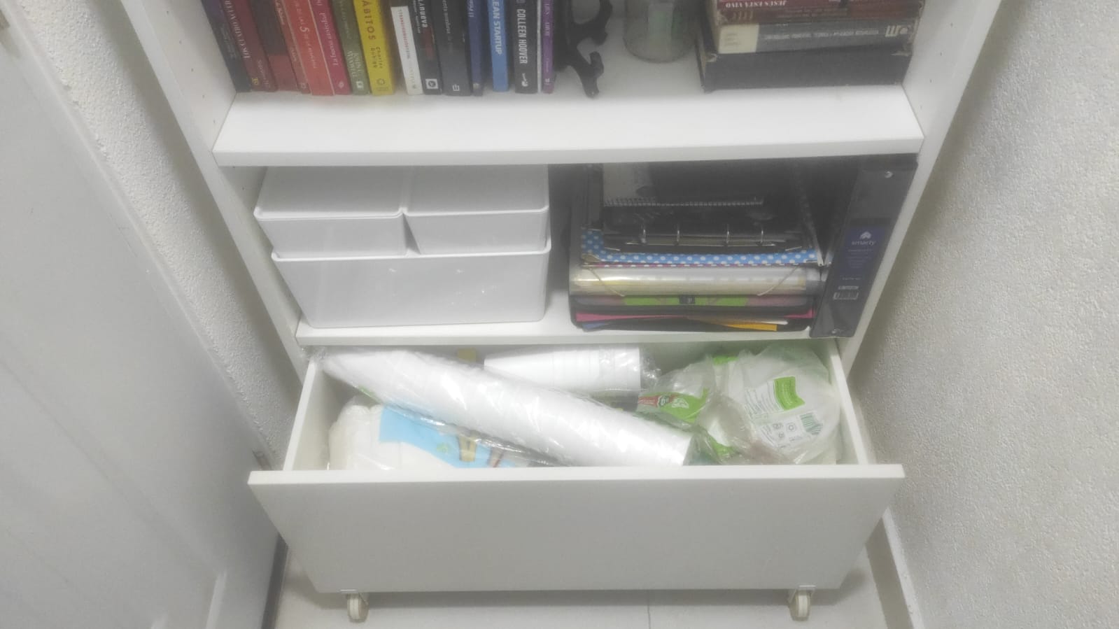 decoración y accesorios - Librero con gabeta de ruedas + portacarpetas y cajas de almacenamiento 1