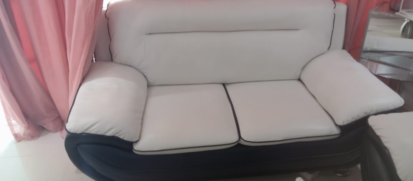 muebles y colchones - JUEGO DE MUEBLES BLANCO CON NEGRO 1