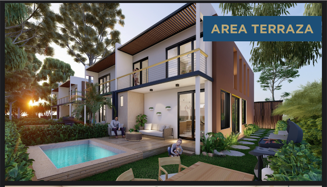 casas vacacionales y villas - Venta de villas frente al campo de golf de vista cana con opción a piscina  3