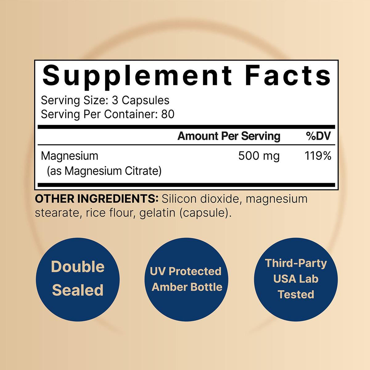 Salud y Equipamiento Médico - Citrato De Magnesio 500mg 240 Cap Naturebell 1