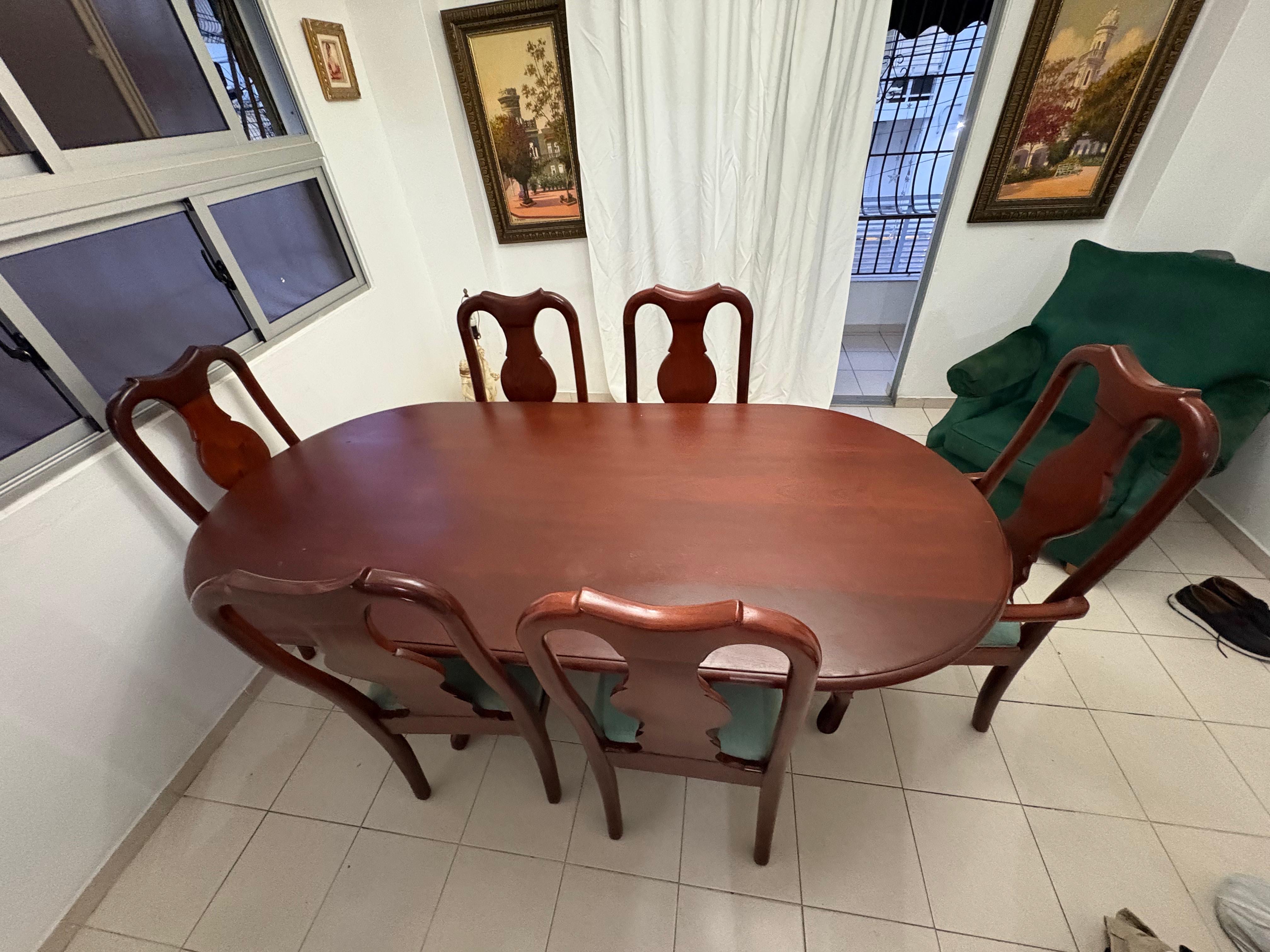 electrodomesticos - COMEDOR DE 6 SILLAS EN CAOBA 2