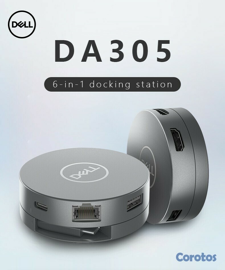 computadoras y laptops - DOCKING STATION DELL DA305 PARA LAPTOP DELL, 6 EN 1 USB-C, 2X USB-A 3.2, 1X USB- 1