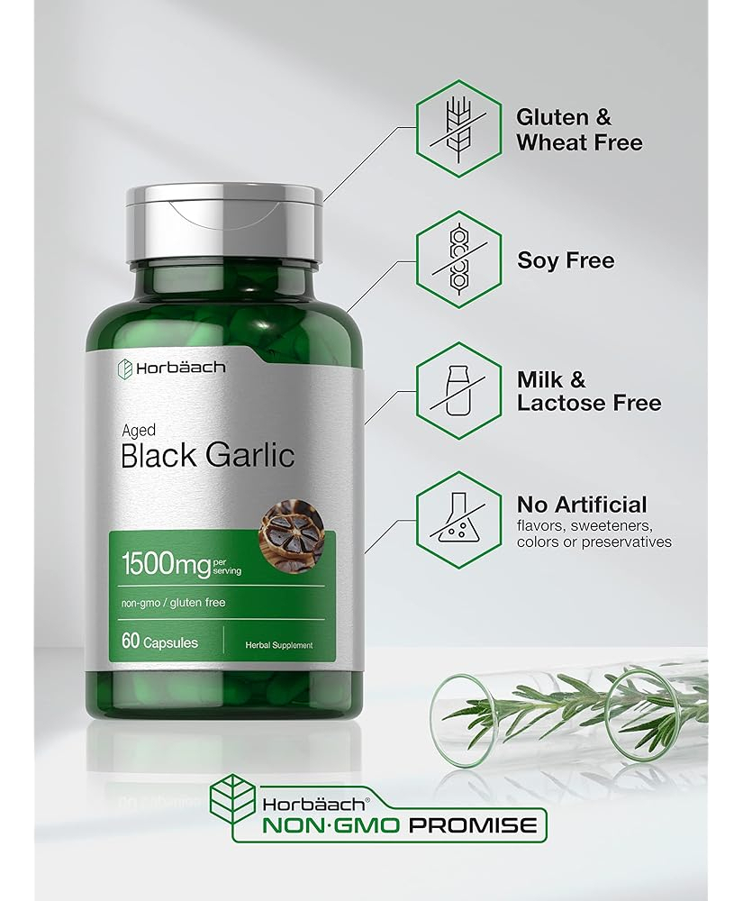Salud y Equipamiento Médico - Ajo Negro Envejecido 1500 Mg | 60 Cápsulas | Extracto 3