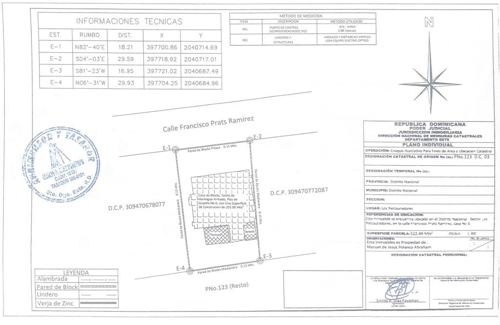 solares y terrenos - Vendo solar Restauradores Metraje: 522 mt2
Precio: 26.5 millones de pesos 0