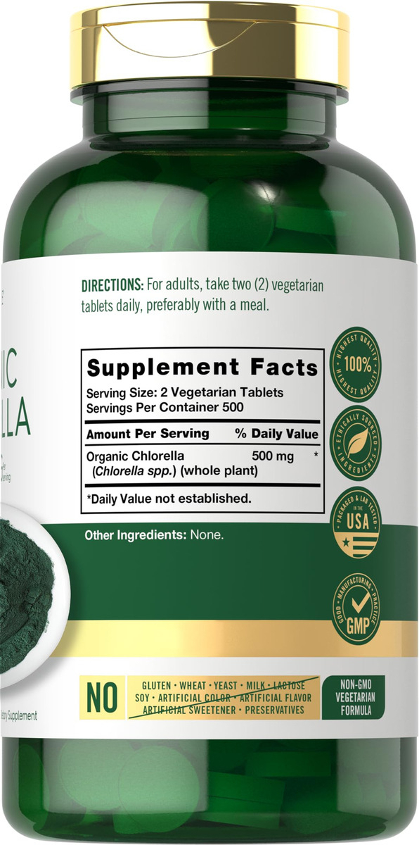 Salud y Equipamiento Médico - Chlorella Comprimidos Organicos 500 Mg | 1000 Conteo Carlyle 1