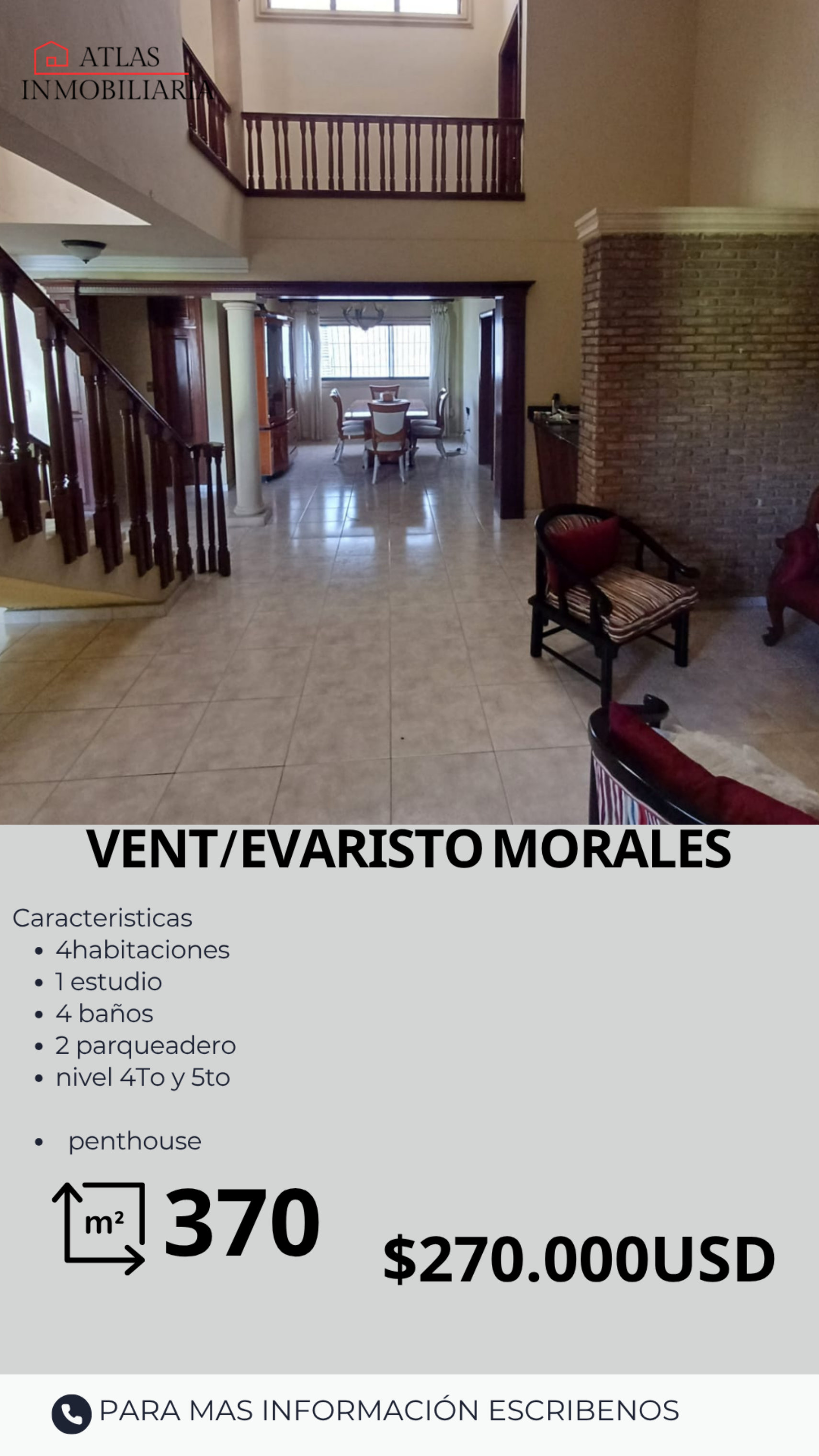 apartamentos - penthouse en venta - Evaristo Morales 