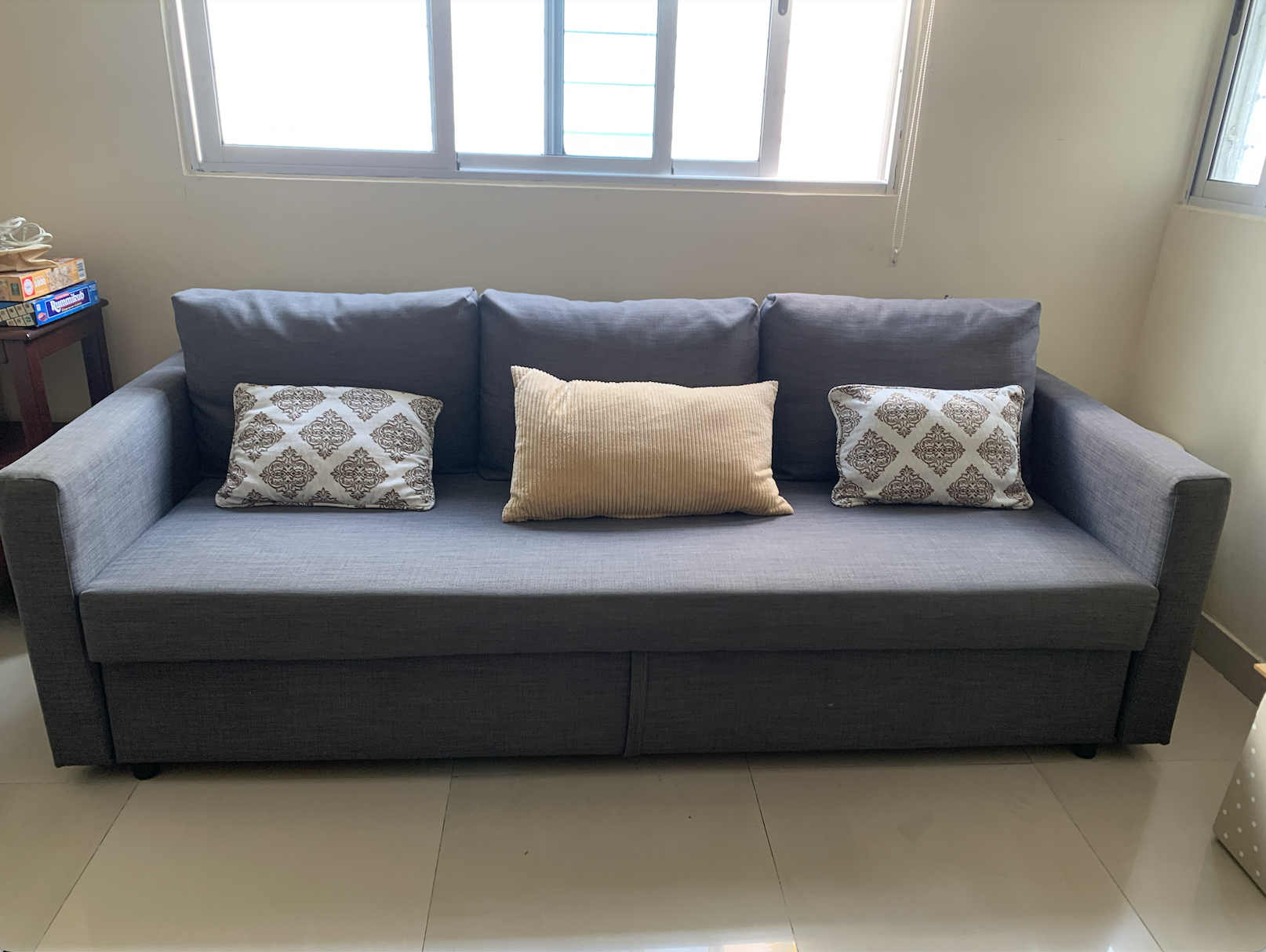muebles y colchones - Mueble sofa gris Ikea 3 plazas como nuevo 1