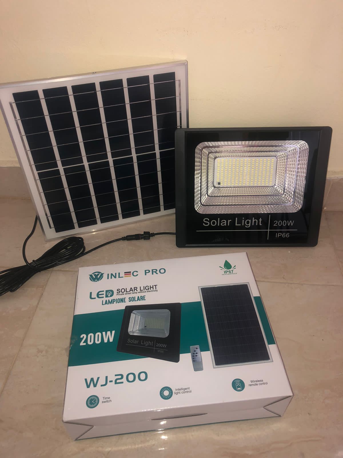 herramientas, jardines y exterior - Reflector led solar 200w 0