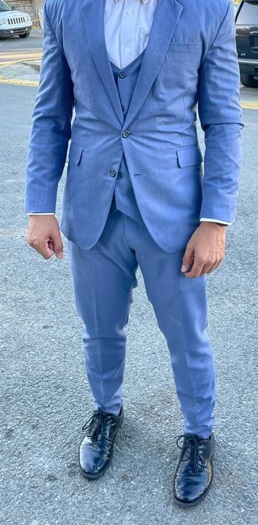 ropa para hombre - Traje Gris Azulado 0