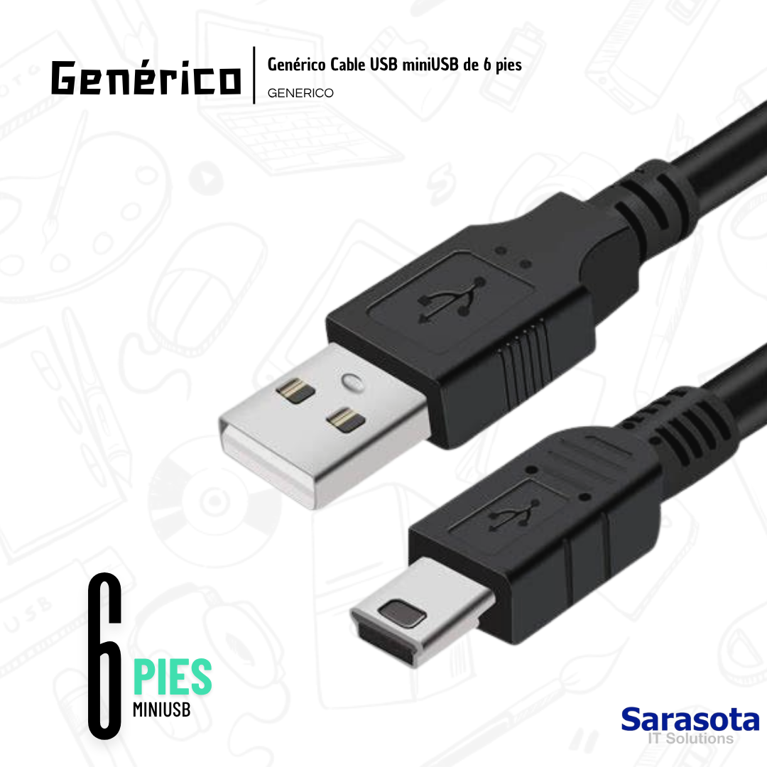 accesorios para electronica - Genérico Cable USB miniUSB de 6 pies 1