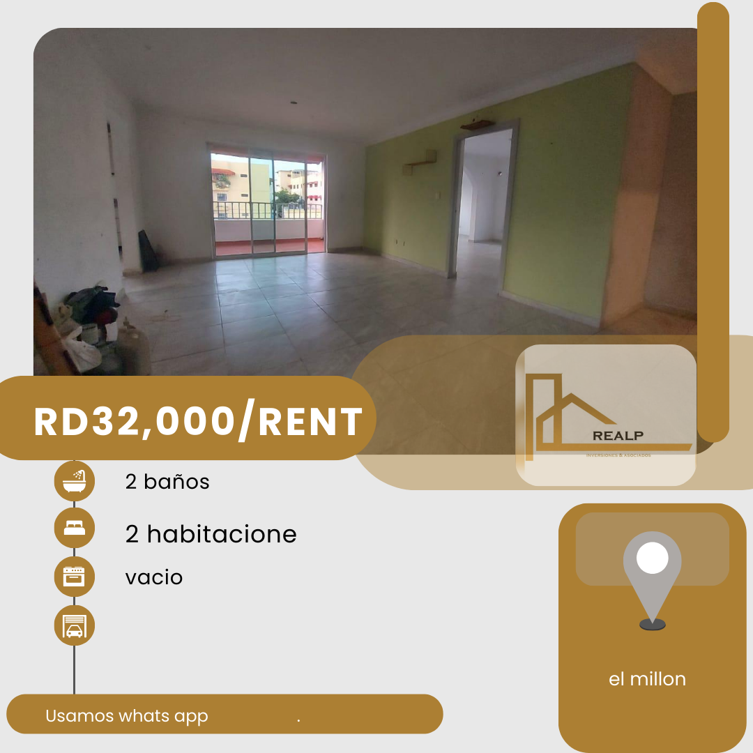 apartamentos - hermoso apartamento en zona céntrica en el millón 