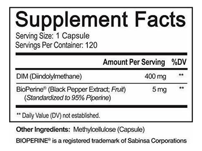 Salud y Equipamiento Médico - Suplemento Nutriflair Dim 400 Mg Con Bioperina, 120 Capsulas 1