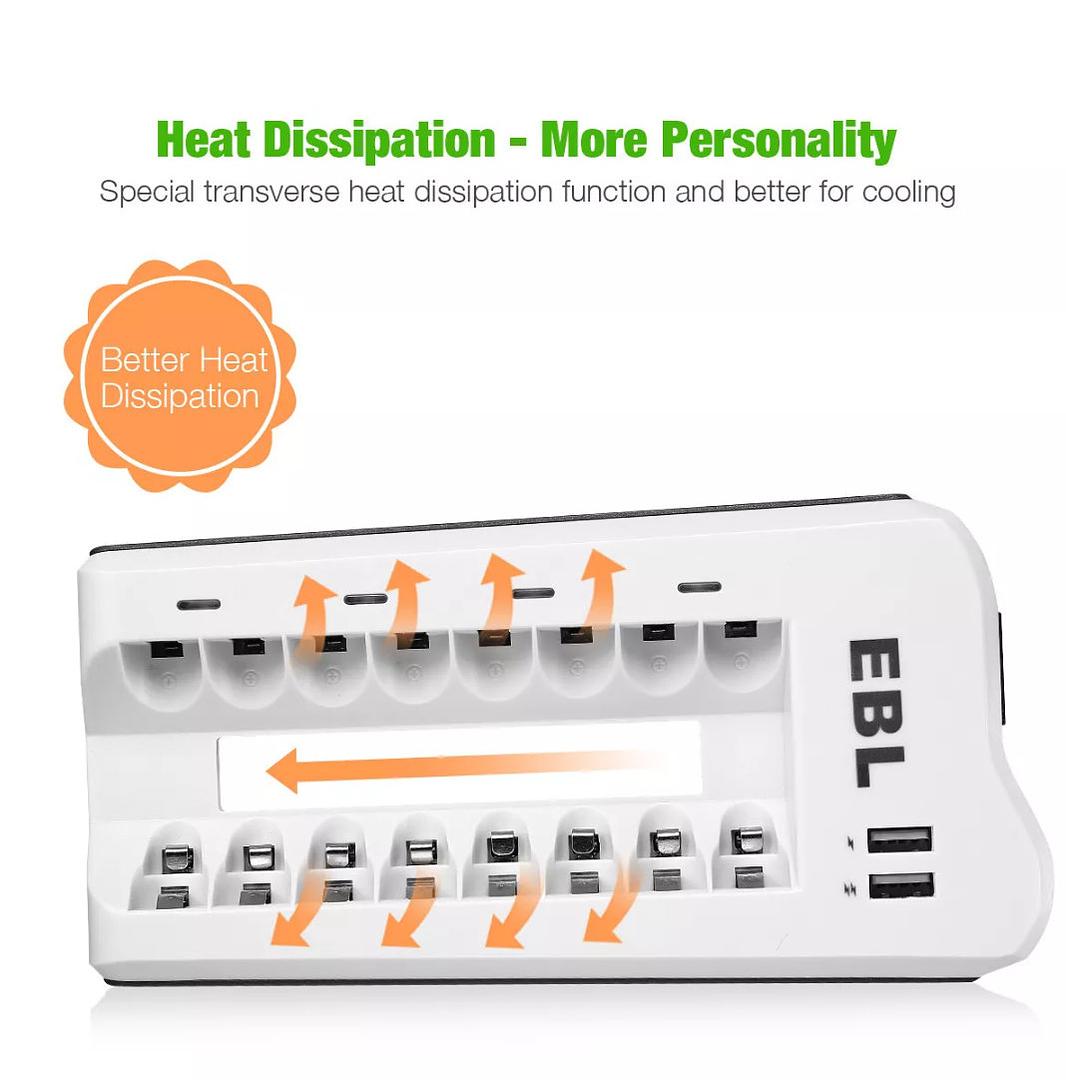 consolas y videojuegos - EBL Intelligent Battery Charger-AA AAA Ni-MH Ni-CD 3