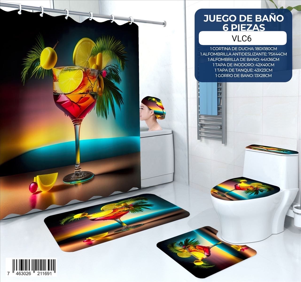decoración y accesorios - juego de baños de 6 piezas  6