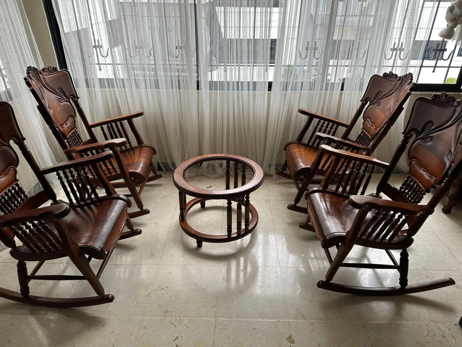 muebles y colchones - JUEGO DE MECEDORAS PREMIUM EN CAOBA 2