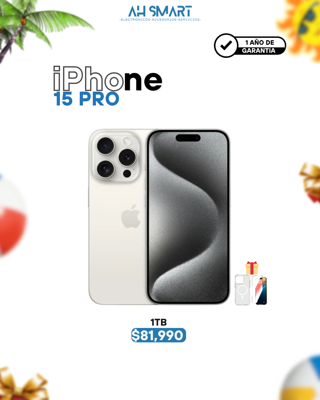 celulares y tabletas - iPhone 15 Pro 1TB White Sellado Nuevo 0