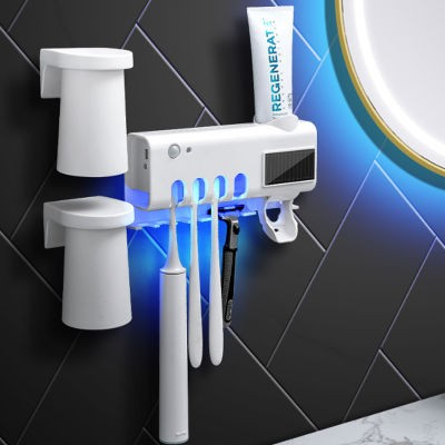 salud y belleza - Desinfectante para cepillo de dientes esterilizador y soporte con luz LED UV  1