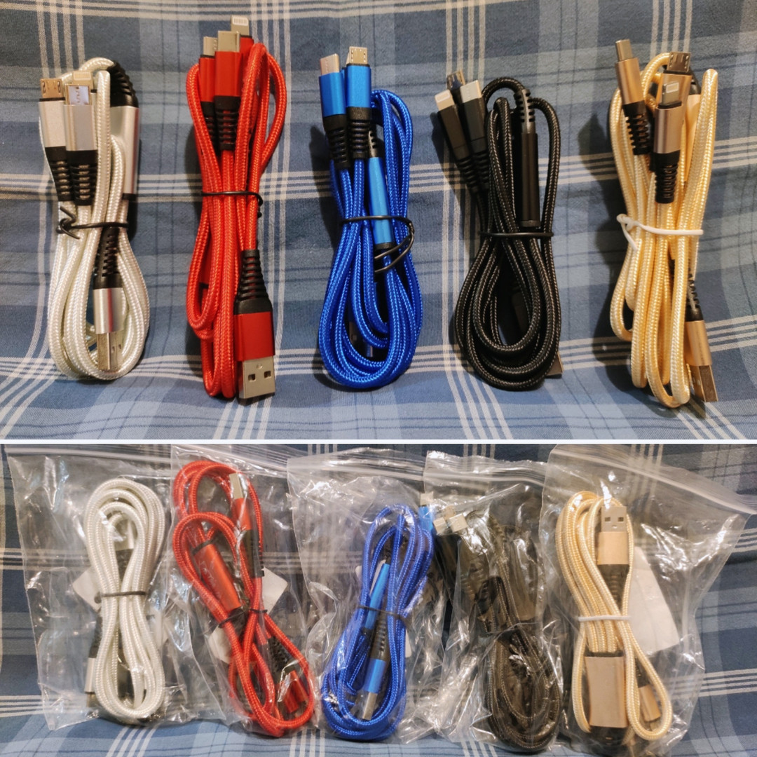 accesorios para electronica - Cable USB Para cargar celulares Iphone y Android - 3 en 1 7