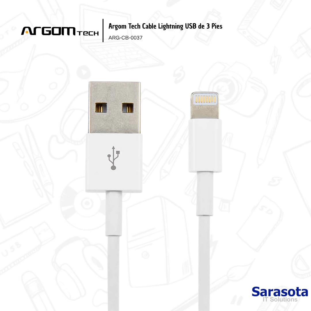 accesorios para electronica - Argom Tech Cable Lightning USB de 3 Pies 1